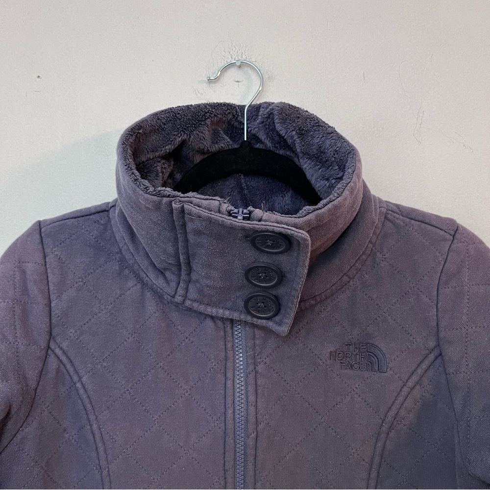 The North Face Full Zip Quilted Knit Jacket with Fleece Lining women’s S Fitted - Picture 4 of 10